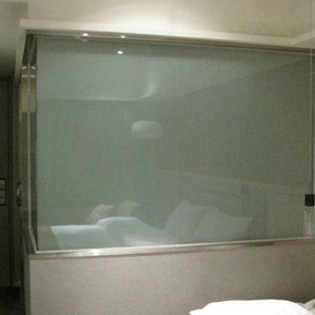 smart glass for hotel bathroom